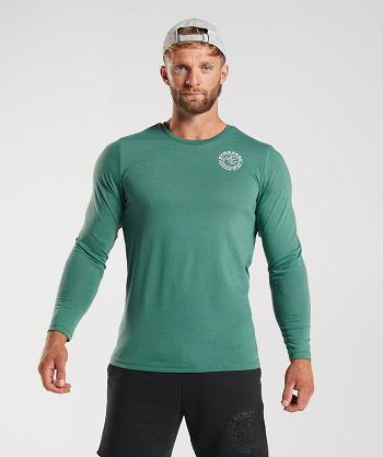 Gymshark Legacy Long Sleeve Herr Gröna | SE 3658YXF